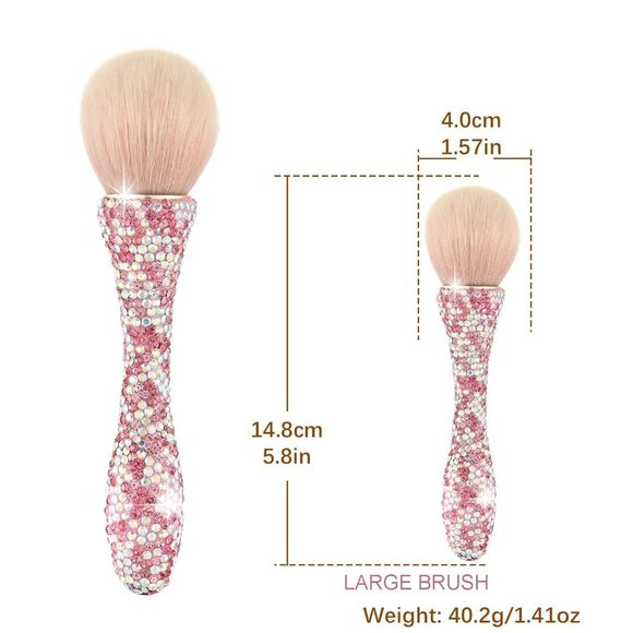 NWT Sparkling Crystal Rhinestone Bling Pink Stocking Stuffers Makeup Bru… - Picture 6 of 17